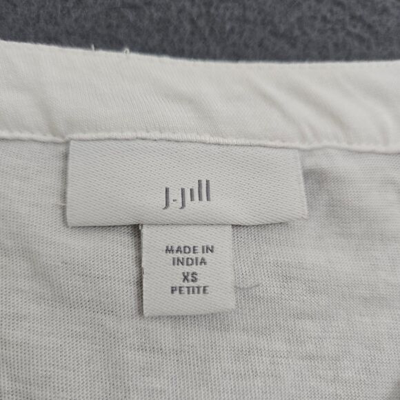 J. Jill Women XS White Button Front 3/4 Eyelet Lace Sleeve Peasant Top - Picture 6 of 11